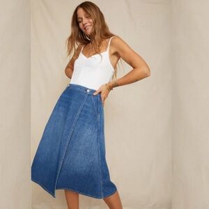 AMO Marie Wrap Denim A-Line Skirt